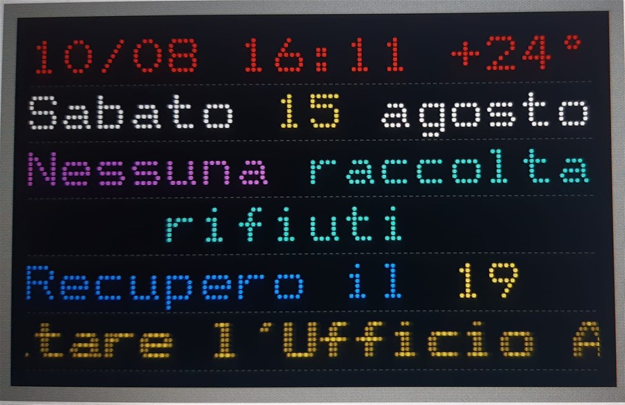 Foto display con testo avviso